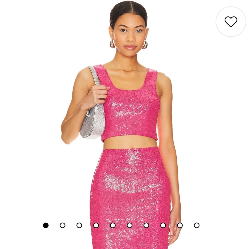 Commando Sequin Crop Top in Commando Pink